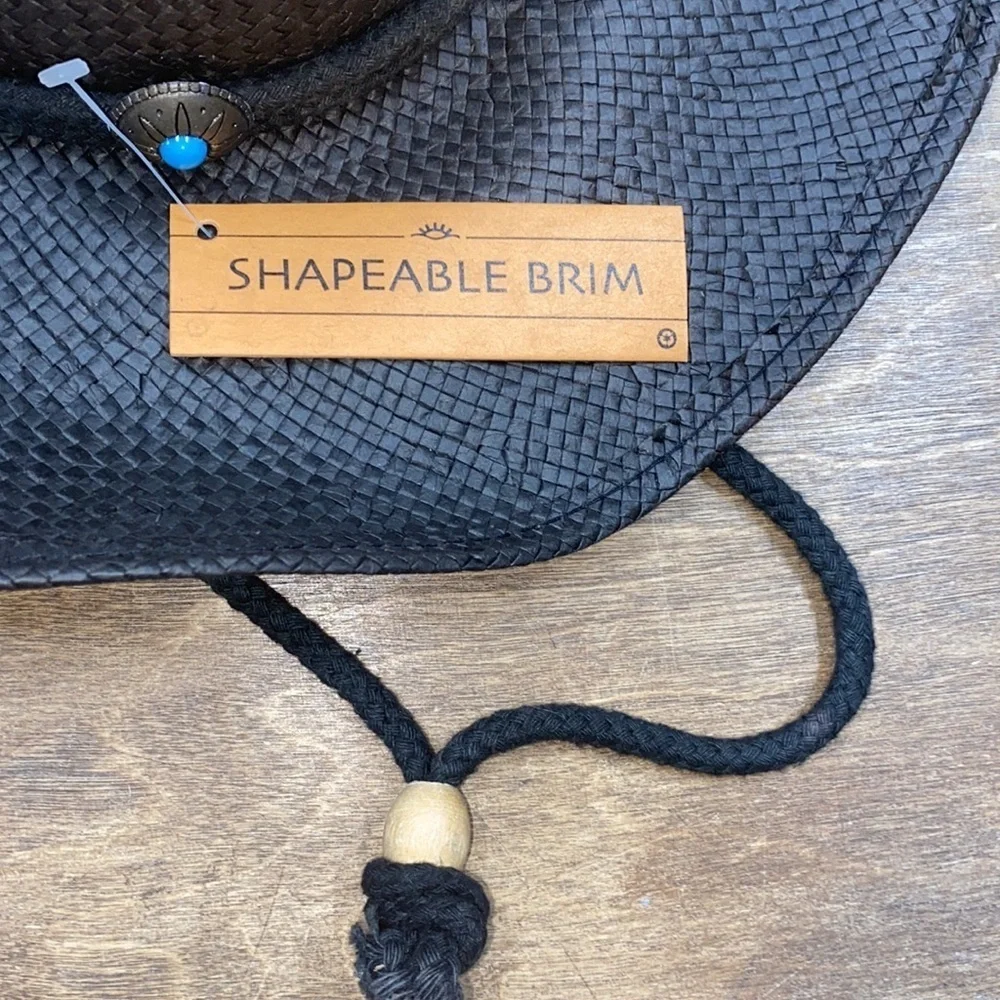 COV ver black straw hat new with tags